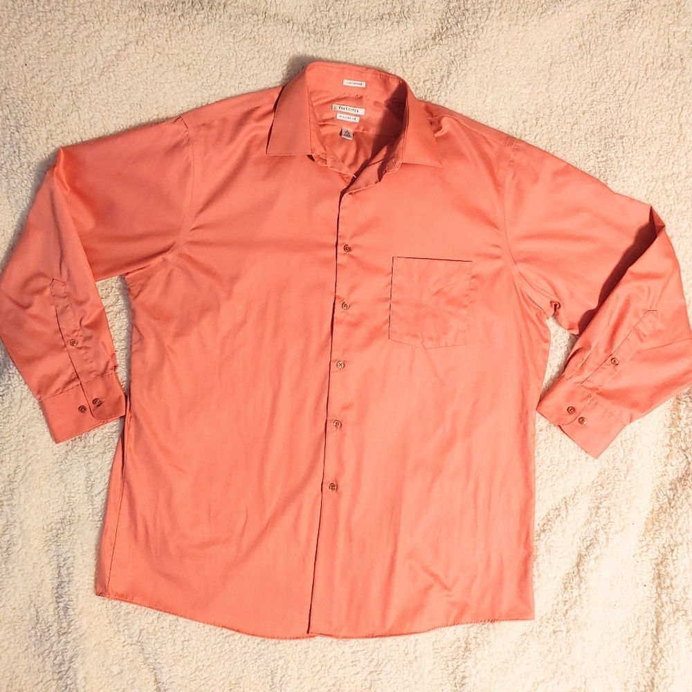 Men's VanHeusen Lux Sateen Salmon Dress Shirt